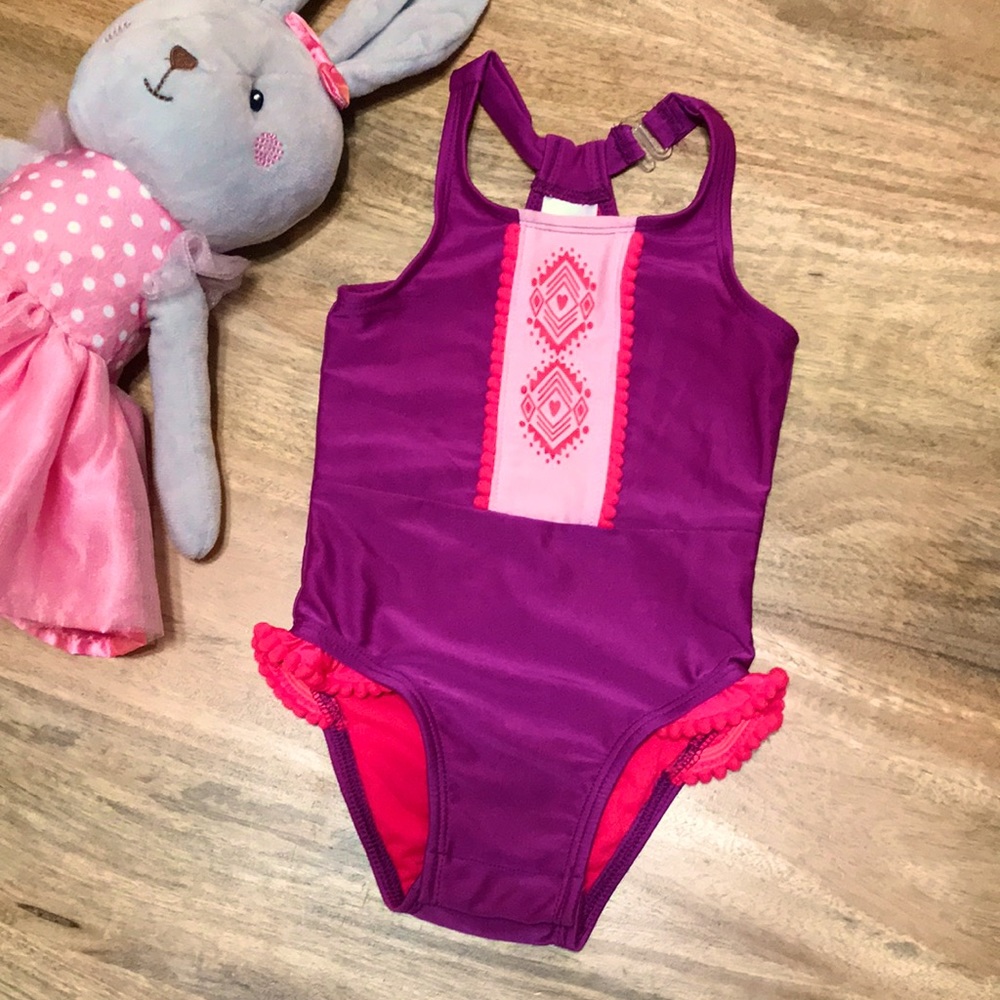 Cat & Jack purple and pink bathing suit